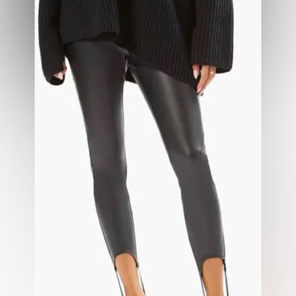 NWT $118 REVOLVE We Wore What stirrup pants vegan leather S - Picture 1 of 8